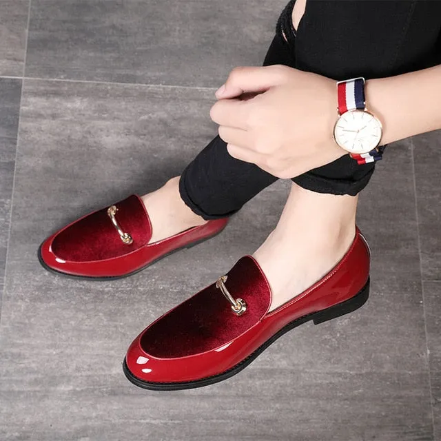 Men's Patent Oxford Pointed Toe Dress Shoes