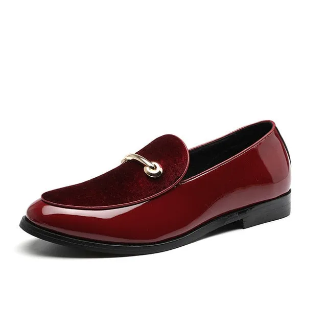 Men's Patent Oxford Pointed Toe Dress Shoes
