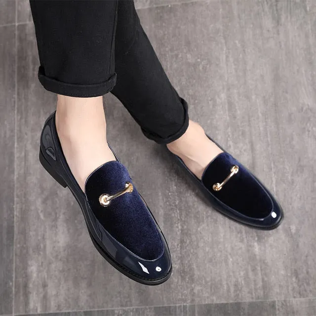 Men's Patent Oxford Pointed Toe Dress Shoes