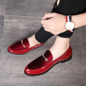Men's Patent Oxford Pointed Toe Dress Shoes