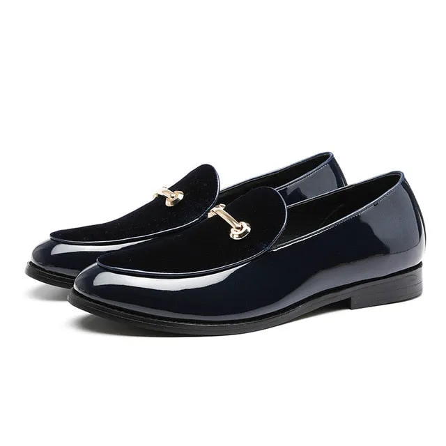 Men's Patent Oxford Pointed Toe Dress Shoes