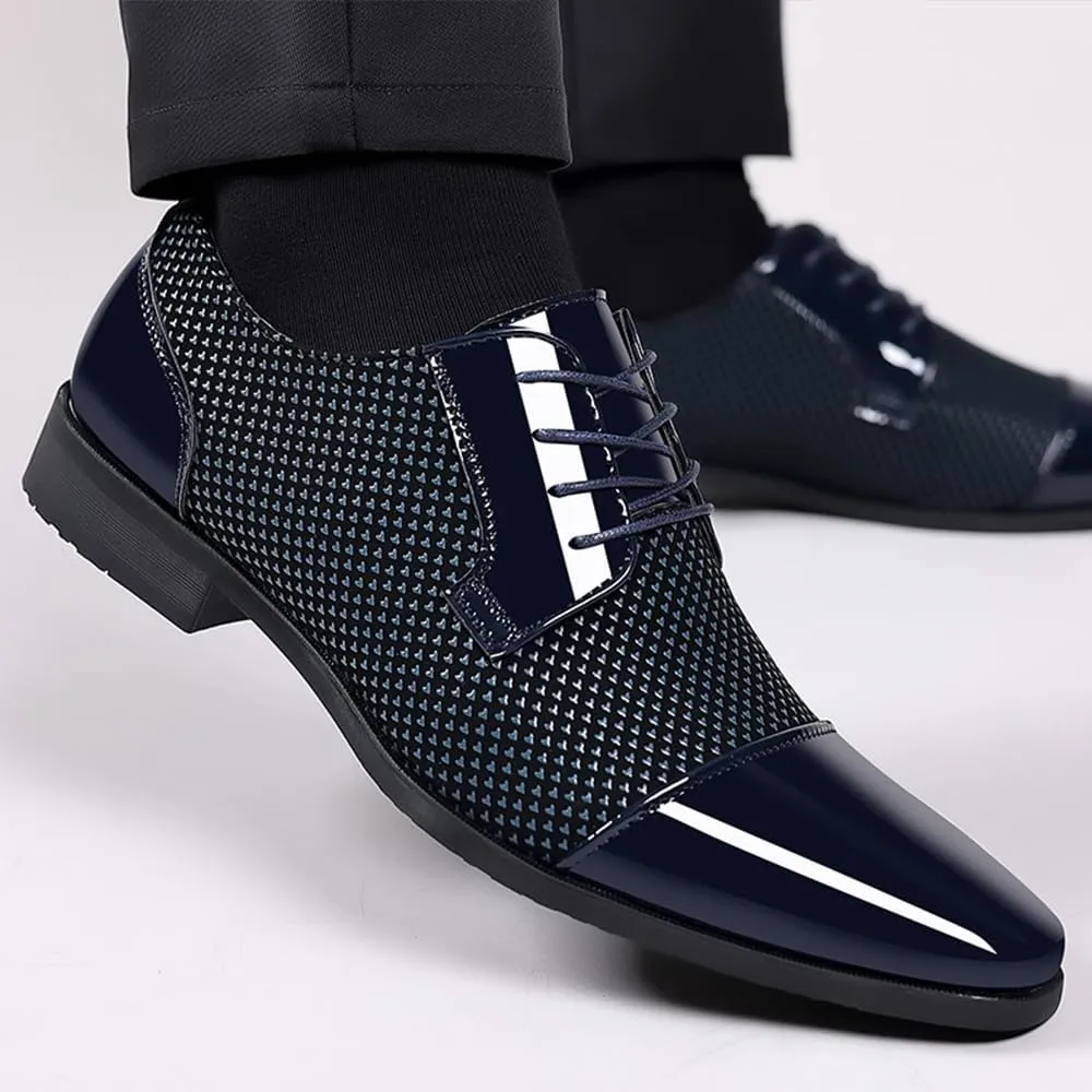 Men's Patent Tuxedo Dress Shoes Classic Lace-up Formal Business Shoes Oxfords