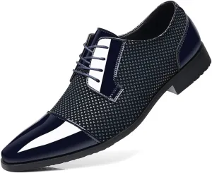 Men's Patent Tuxedo Dress Shoes Classic Lace-up Formal Business Shoes Oxfords