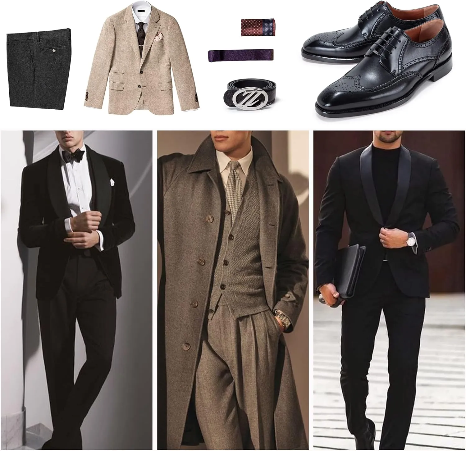 Men's Round Toe Dress Oxfords Shoes Brogue Genuine Leather Lace-Up Oxford Derby Shoes