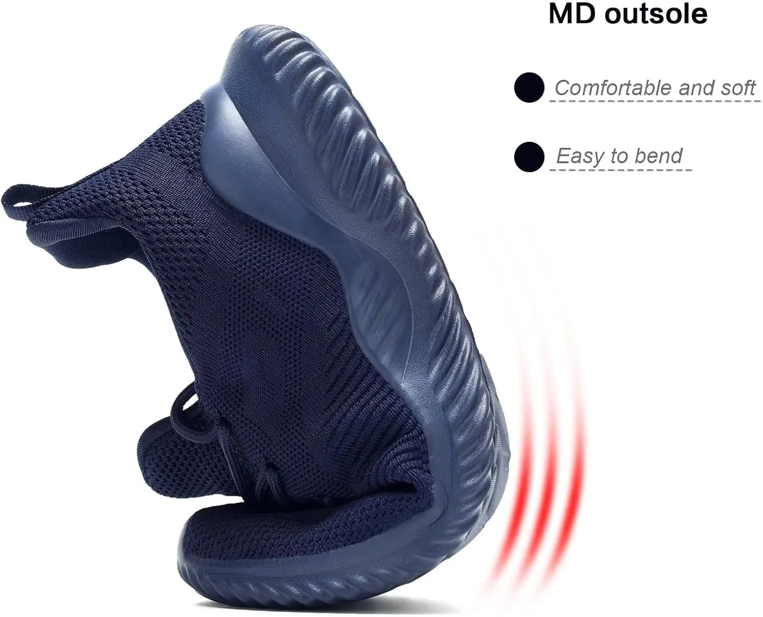 Mens Running Shoes Slip on Walking Tennis Sneakers Lightweight Breathable Mesh Workout Casual Sports Shoes Soft Sole