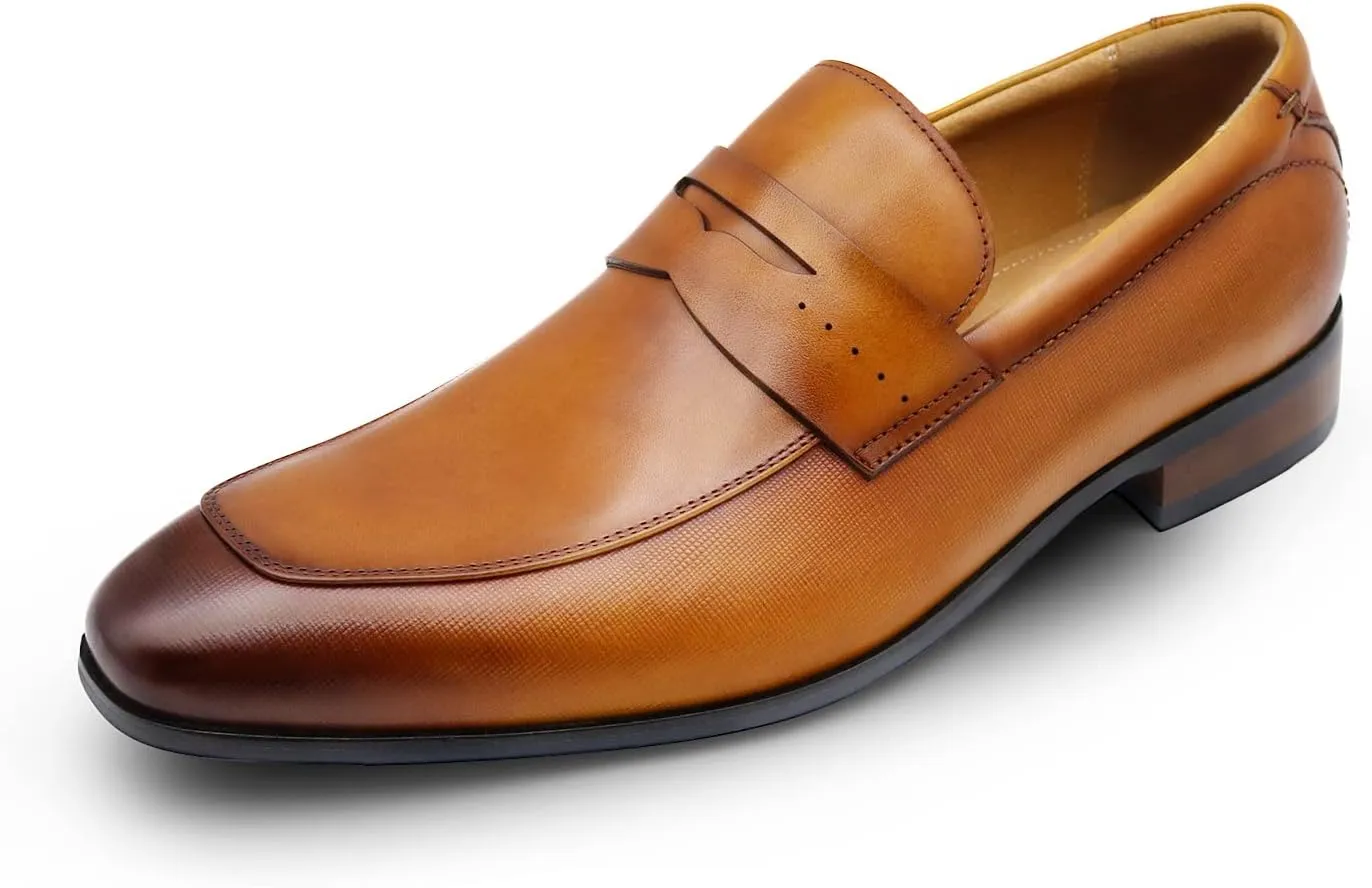 Men's Slip on Oxford Dress Shoes Classic Handmade Calfskin Manufacturing More Compact, Choose The Right Size to Modify The Foot Shape