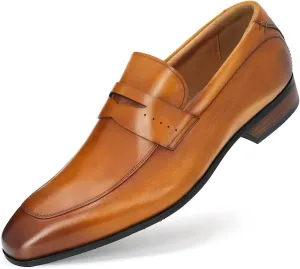 Men's Slip on Oxford Dress Shoes Classic Handmade Calfskin Manufacturing More Compact, Choose The Right Size to Modify The Foot Shape