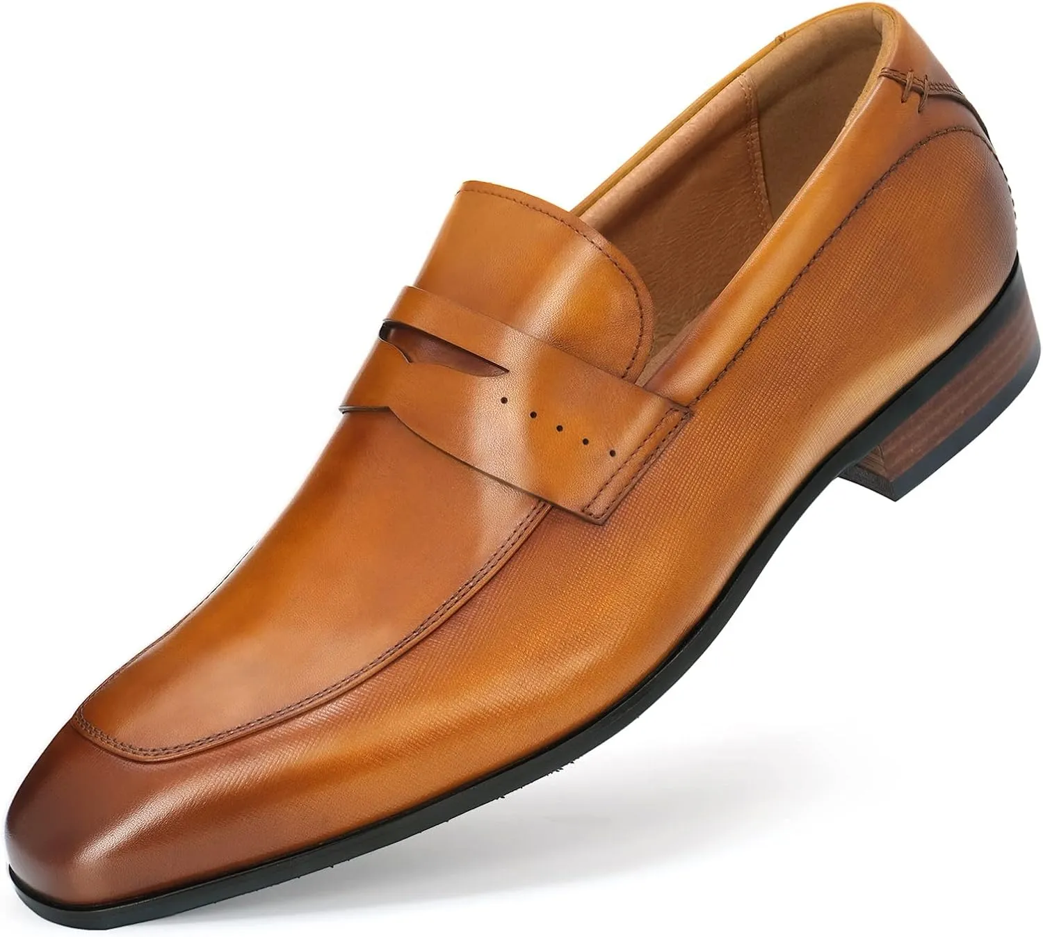 Men's Slip on Oxford Dress Shoes Classic Handmade Calfskin Manufacturing More Compact, Choose The Right Size to Modify The Foot Shape