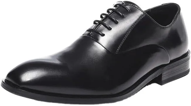 Mens Soft Leather Dress Shoes British Style Lace Up Business Formal Shoes Genuine Leather Office Wedding All Season