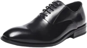 Mens Soft Leather Dress Shoes British Style Lace Up Business Formal Shoes Genuine Leather Office Wedding All Season