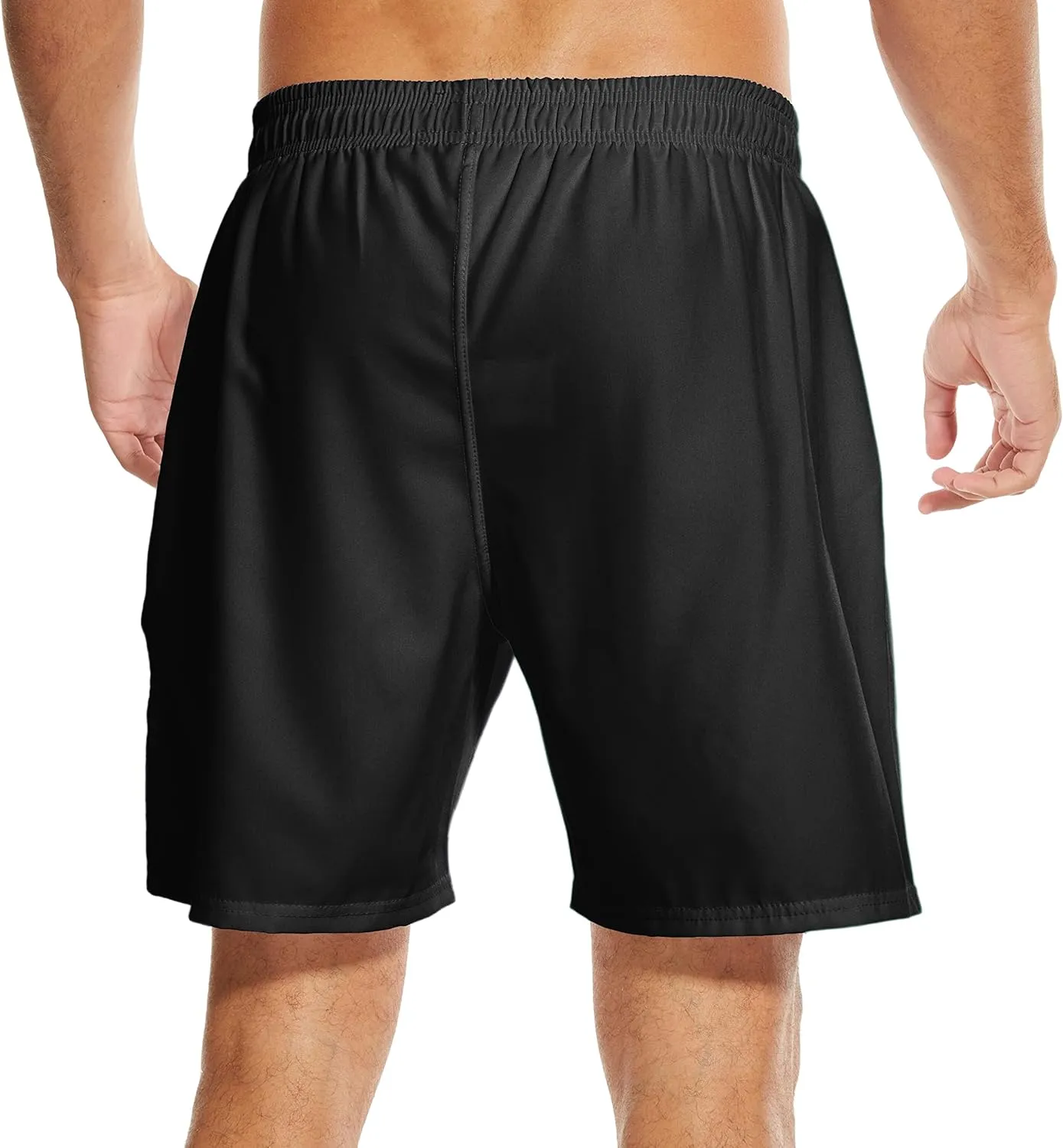 Mens Swim Trunks with Compression Liner 7" Bathing Suit Swimming Shorts Quick Dry Board Shorts Swimsuits with Pockets