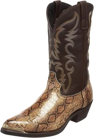 Men's Western Cowboy Boots Pointed Toe Leather Mid-Calf Chelsea Boots Vintage Rider Boots