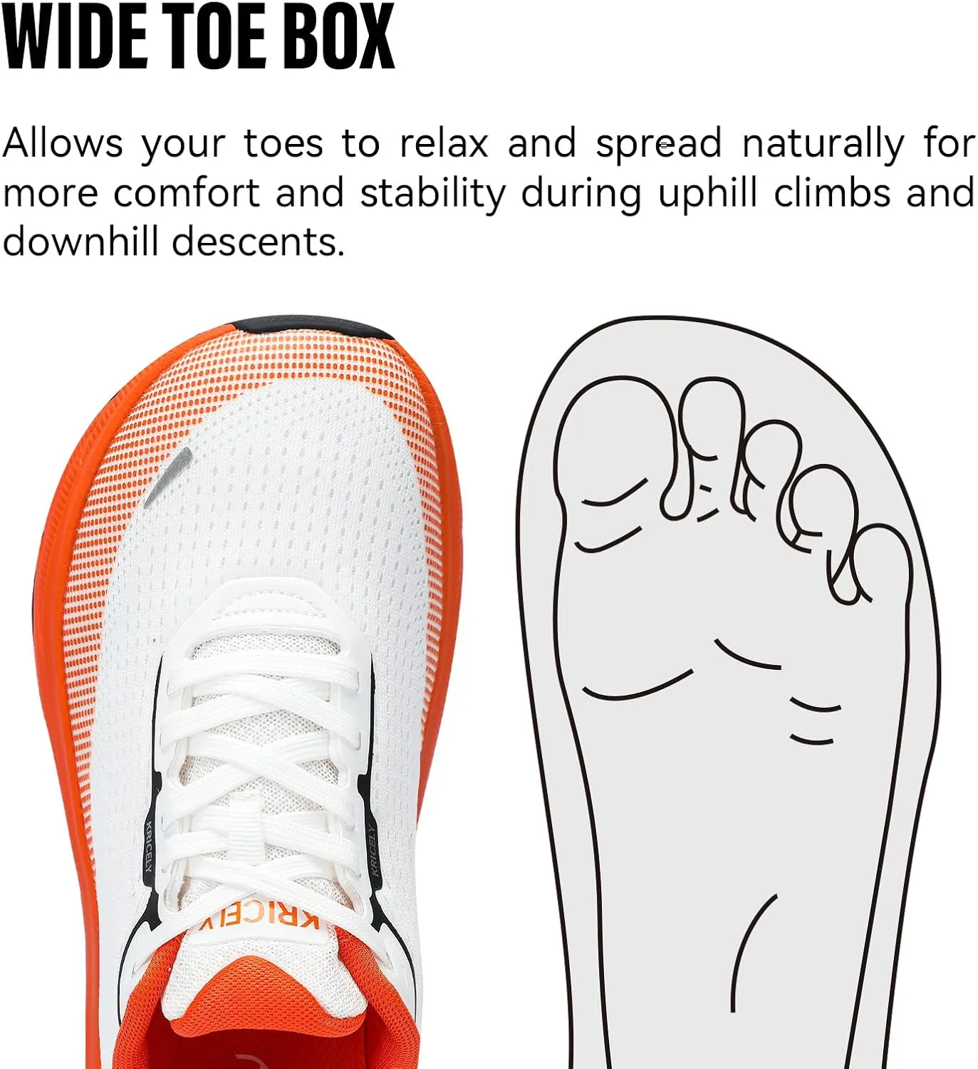 Men's Wide Toe Box Running Shoes | Zero Drop Shoes for Cross Trainer Trail Running