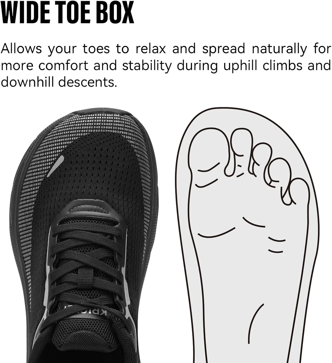 Men's Wide Toe Box Running Shoes | Zero Drop Shoes for Cross Trainer Trail Running