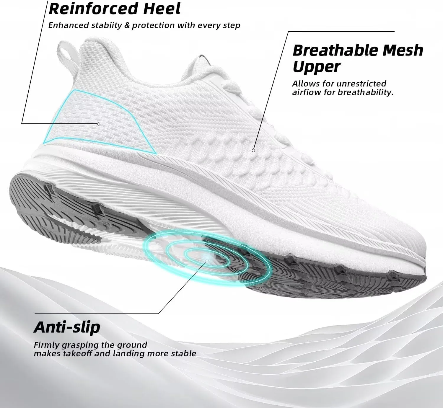 Men's Wide Toe Walking Shoes Casual Trail Running Sneakers Cross-Trainer Tennis Non Slip Athletic Gym Workout Soft Sole
