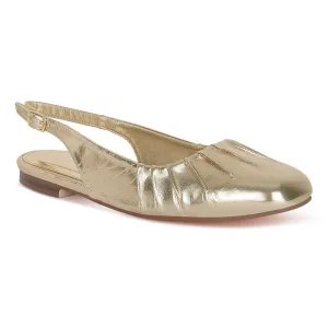 Metallic Square Toe Flat Slingbacks