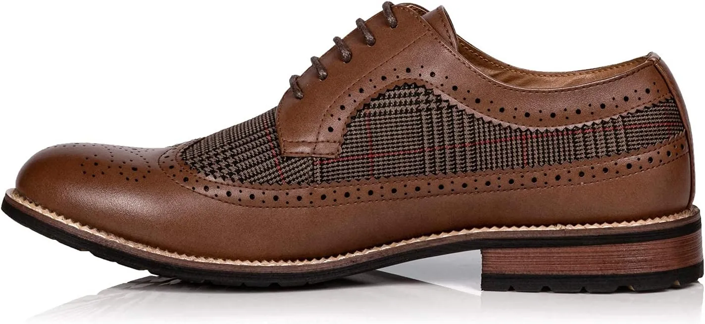 Metrocharm MC315 Men's Wing Tip Lace Up Oxford Shoe