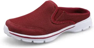 MizHome Women's Backless Walking Sneakers Summer Slip-on Mule Shoes Closed Toe Slippers