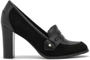 MOOMMO Women's Chunky Block Heel Pumps Round Closed Toe Slip On Oxford Loafers Shoes High Heels Snake Skin Work Pump Suede Loafer for Office Ladies Classic Formal Business Professional 4-13 M US
