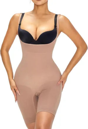Mosebo Shapewear for Women Tummy Control Open Bust Body Shaper Seamless Compression Waist Trainer Bodysuit