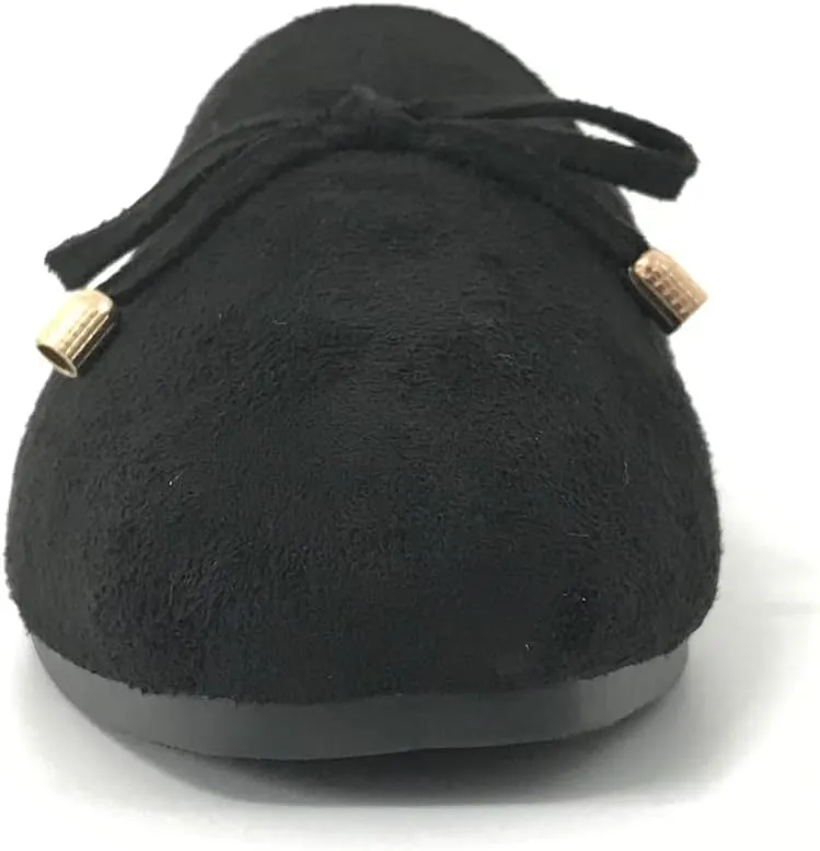 Mule Loafers for Women Flats Bowknot Slip On Slides Open Back Summer Casual Shoes