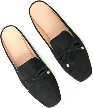 Mule Loafers for Women Flats Bowknot Slip On Slides Open Back Summer Casual Shoes