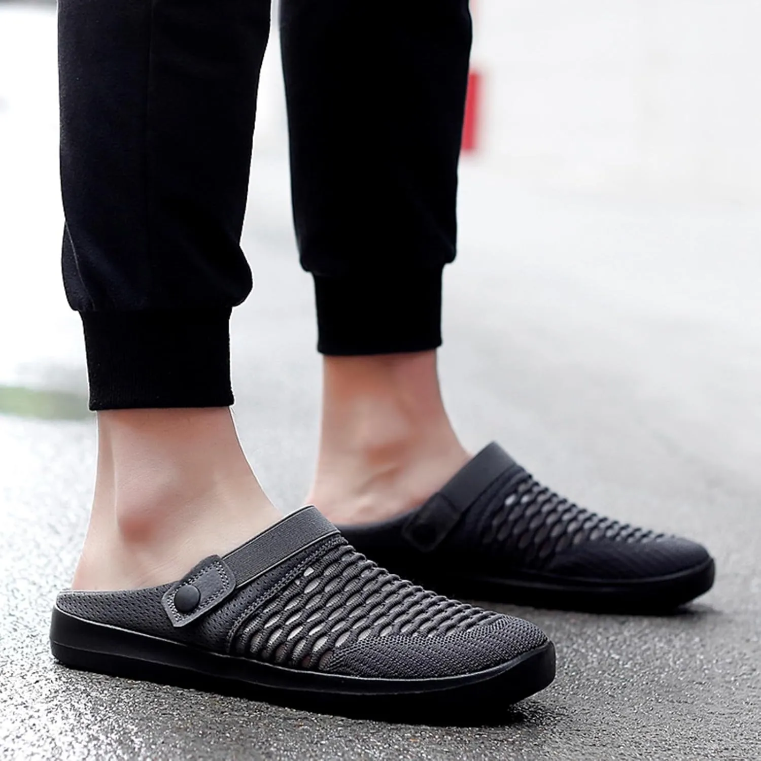 Mules Clogs for Women 2025 Air Cushion Platform Mesh Mules Sneaker Sandals for Women Orthopedic Arch Support Slippers Men Wide Width Slip On Walking Shoes