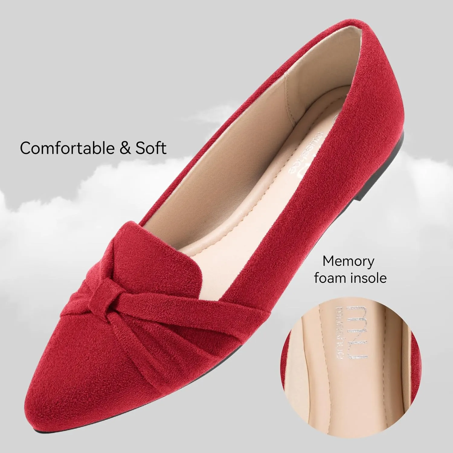 MUSSHOE Flat Shoes Women Comfortable Slip on Women's Flats Dress Shoes for Women
