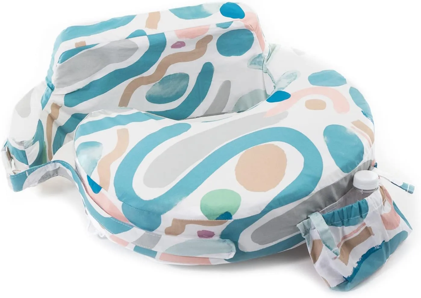 My Brest Friend Organic Cotton Super Deluxe Nursing Pillow - Enhanced Comfort & Ergonomic Breastfeeding Pillow - Ultimate Support For Mom & Baby - Adjustable with Handy Side Pocket, Modern Art