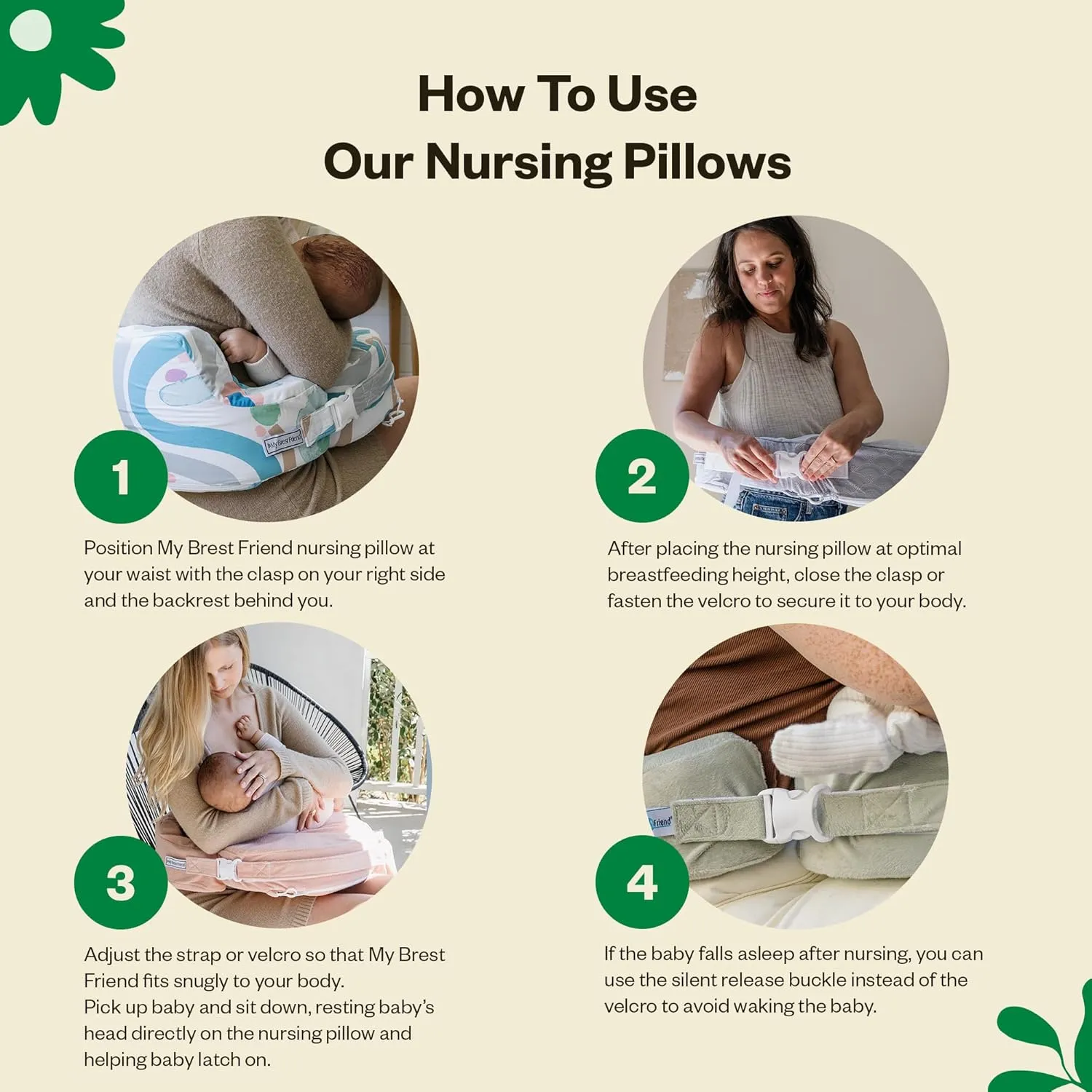 My Brest Friend Original Nursing Pillow Enhanced Ergonomics Essential Breastfeeding Pillow Support For Mom & Baby W/ Convenient Side Pocket, Double Straps & Slipcover, Horizon