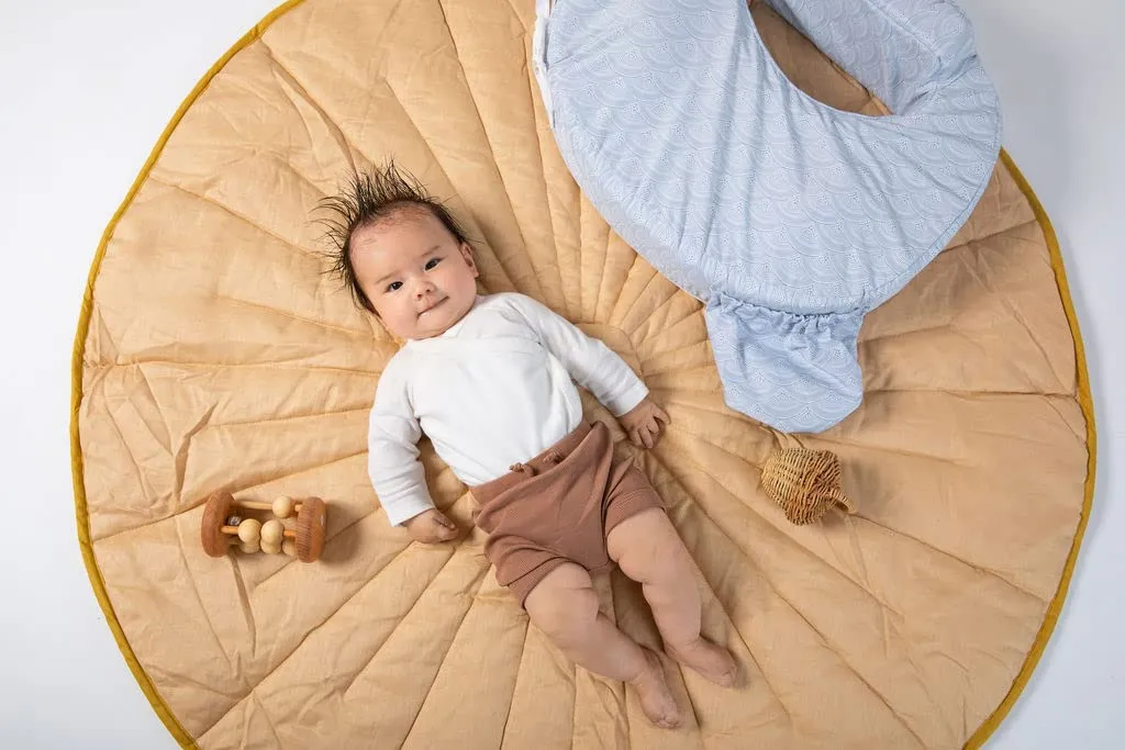 My Brest Friend Original Nursing Pillow Enhanced Ergonomics Essential Breastfeeding Pillow Support For Mom & Baby W/ Convenient Side Pocket, Double Straps & Slipcover, Horizon