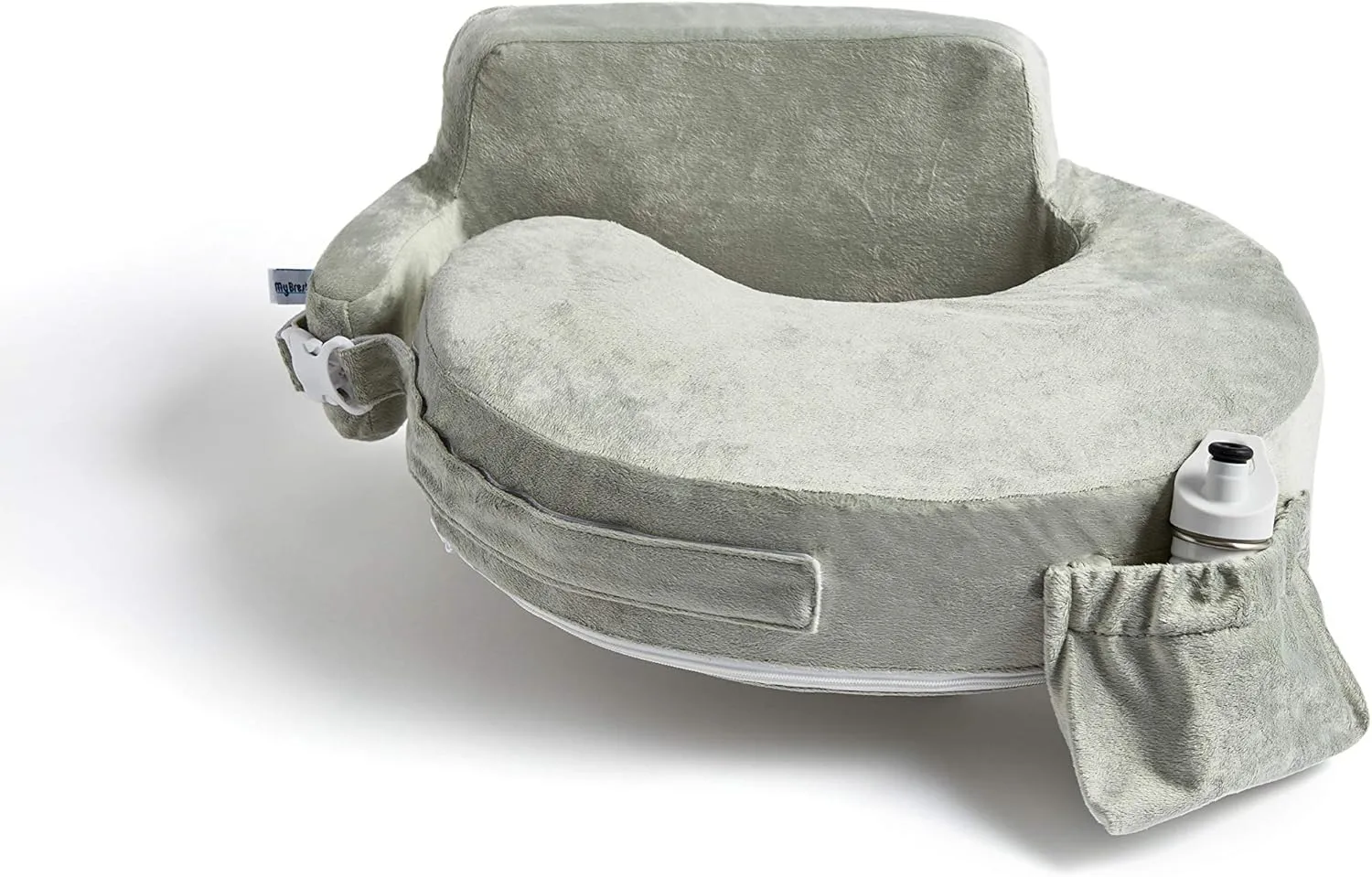 My Brest Friend Super Deluxe Nursing Pillow - Enhanced Comfort & Ergonomic Breastfeeding Pillow for Ultimate Support For Mom & Baby - Adjustable and with Handy Side Pocket, Platinum