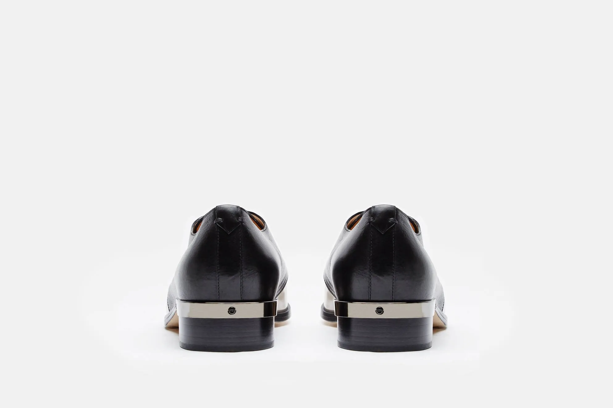 Nappa/Patent Leather Flat Oxford - Nude Black