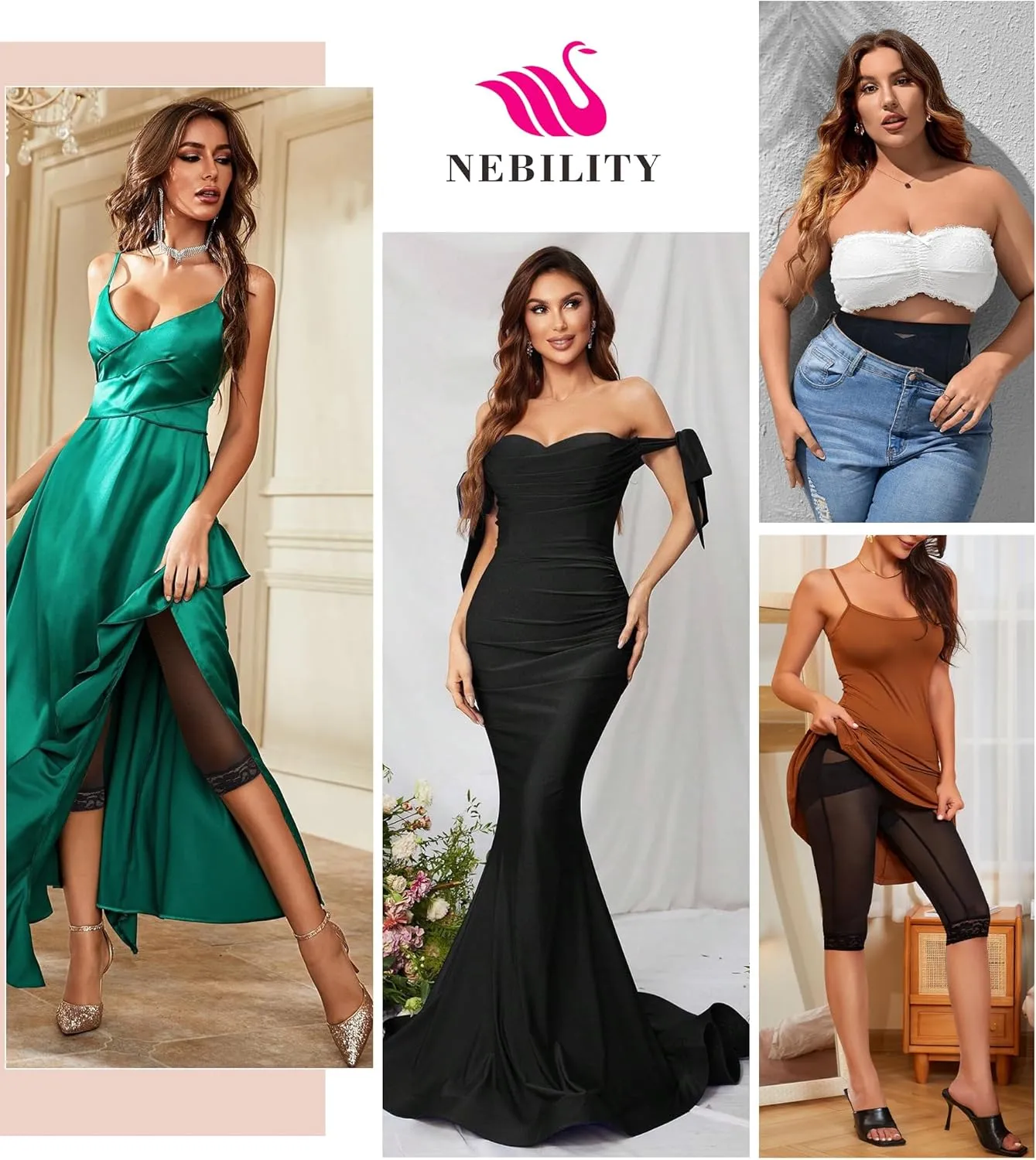 Nebility Body Shaper for Women Tummy Control Shapewear Leggings Seamless Butt Lifter Panties High Waist Trainer Thigh Slimmer