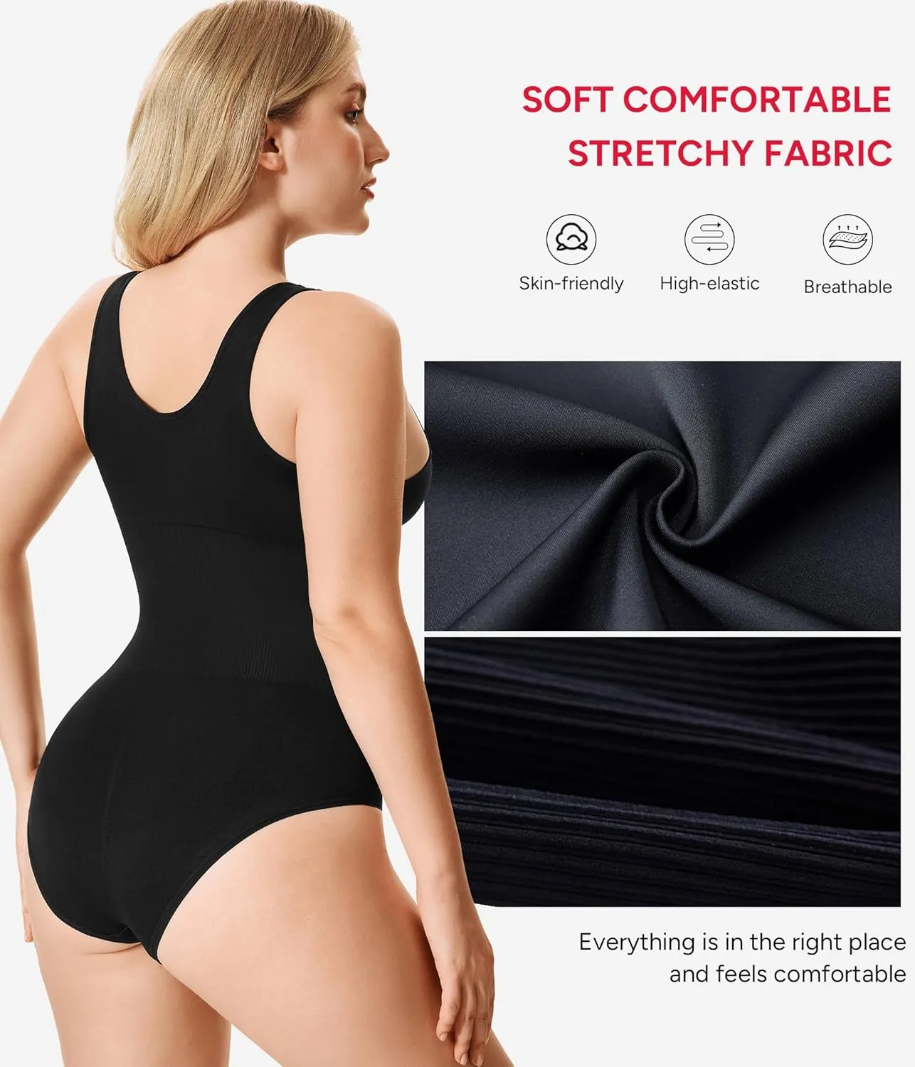 Nebility Bodysuit Shapewear for Women Tummy Control Body Shaper Faja Waist Trainer Seamless Body Suit Going Out Tops