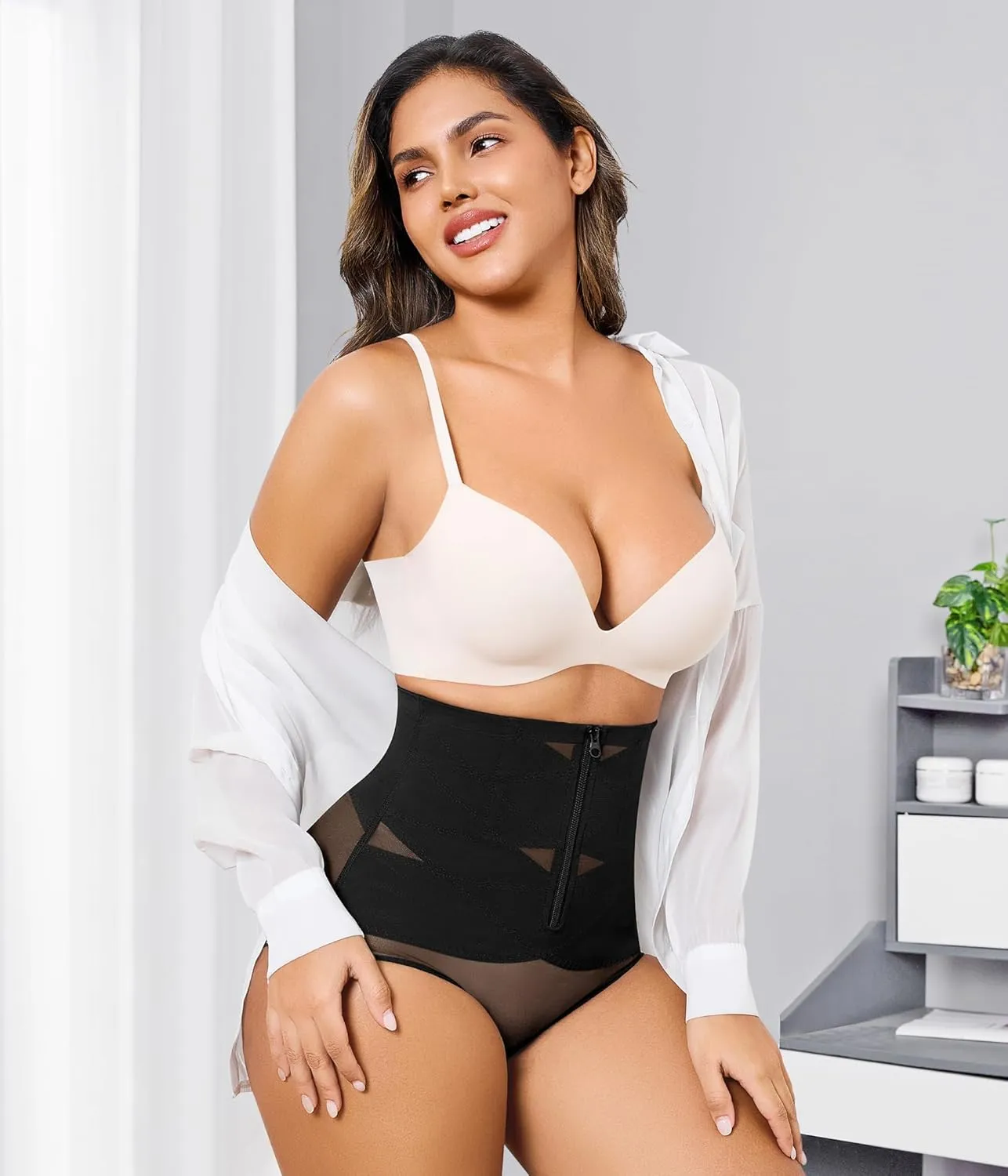 Nebility Butt Lifting Shapewear Tummy Control Body Shaper Seamless Underwear Girdle Hi-Waist Trainer Panties