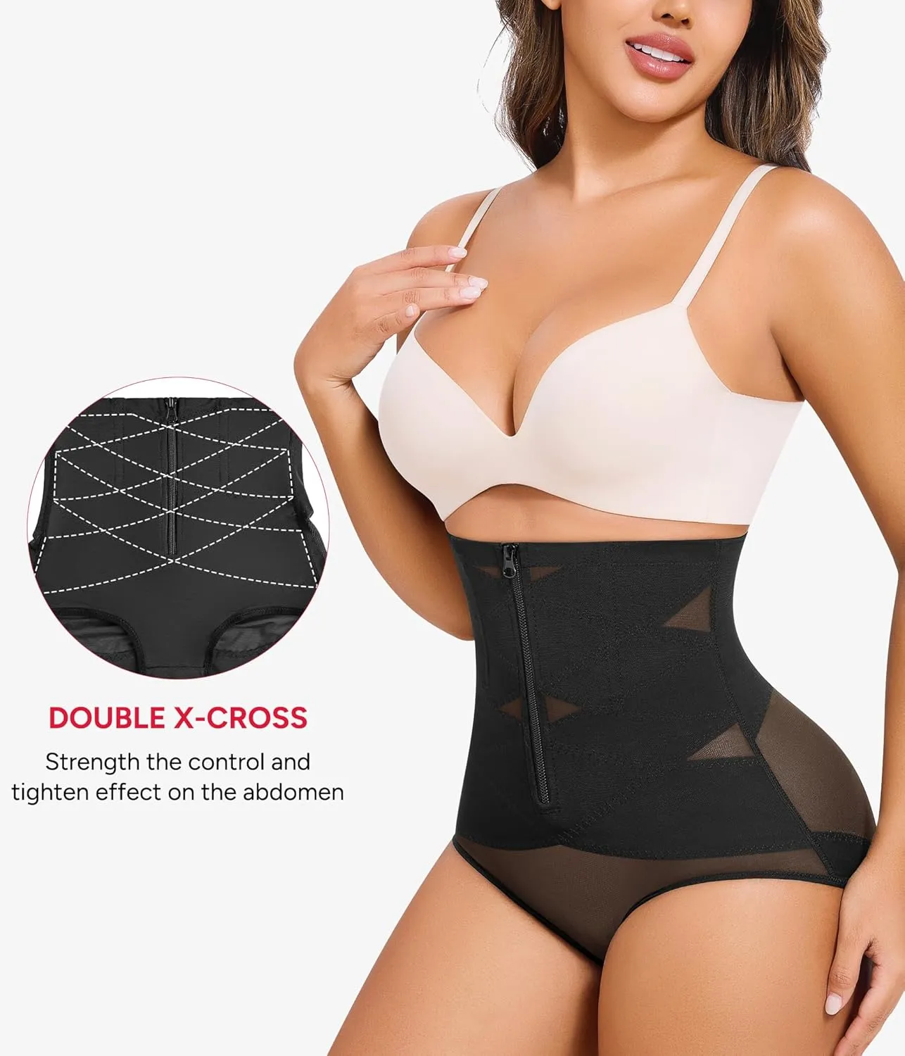 Nebility Butt Lifting Shapewear Tummy Control Body Shaper Seamless Underwear Girdle Hi-Waist Trainer Panties