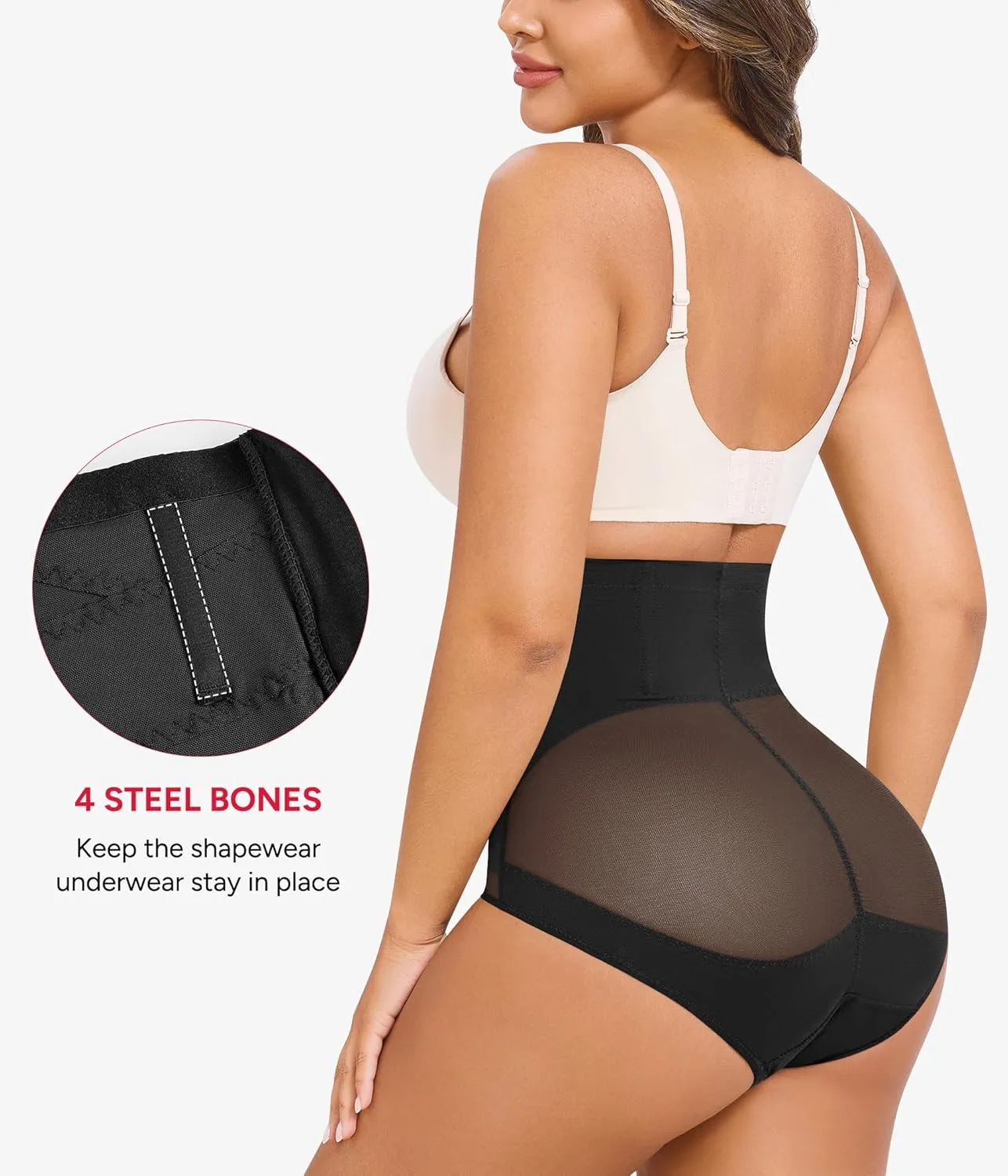 Nebility Butt Lifting Shapewear Tummy Control Body Shaper Seamless Underwear Girdle Hi-Waist Trainer Panties