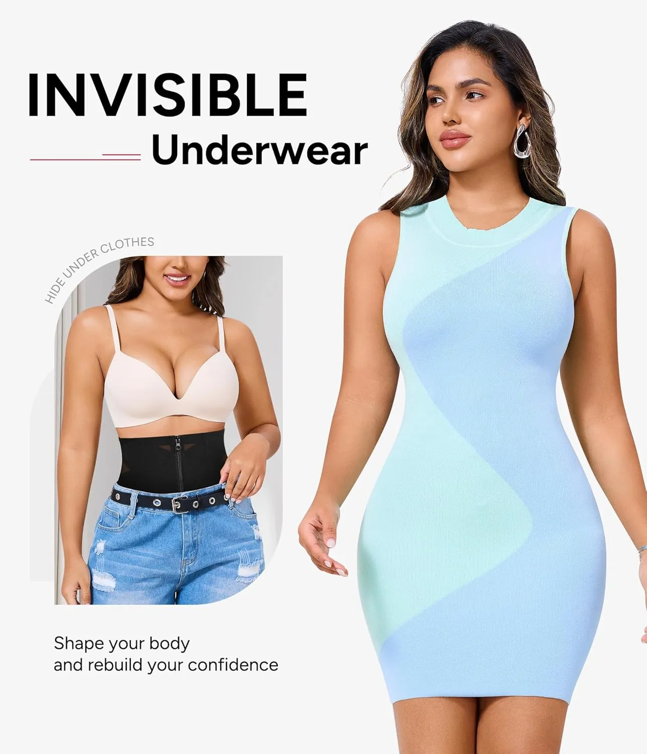 Nebility Butt Lifting Shapewear Tummy Control Body Shaper Seamless Underwear Girdle Hi-Waist Trainer Panties