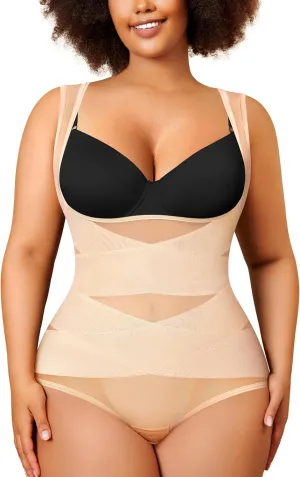 Nebility Plus Size Shapewear Bodysuit for Women Tummy Control Body Shaper Seamless Faja Colombian Waist Trainer Girdle