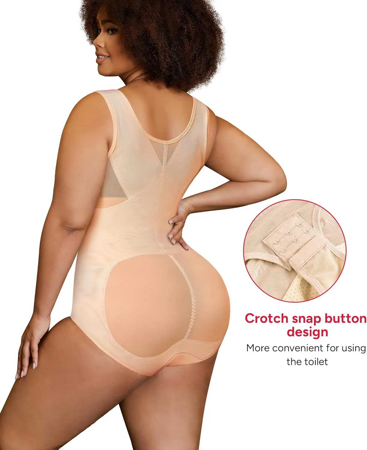 Nebility Plus Size Shapewear Bodysuit for Women Tummy Control Body Shaper Seamless Faja Colombian Waist Trainer Girdle
