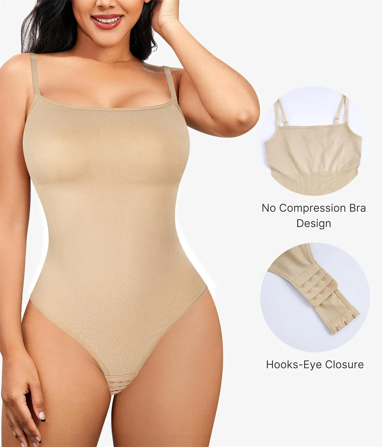 Nebility Shapewear Waist Trainer Bodysuits Women Clothing Tummy Control Seamless Full Body Shaper Square Neck Jumpsuits Top