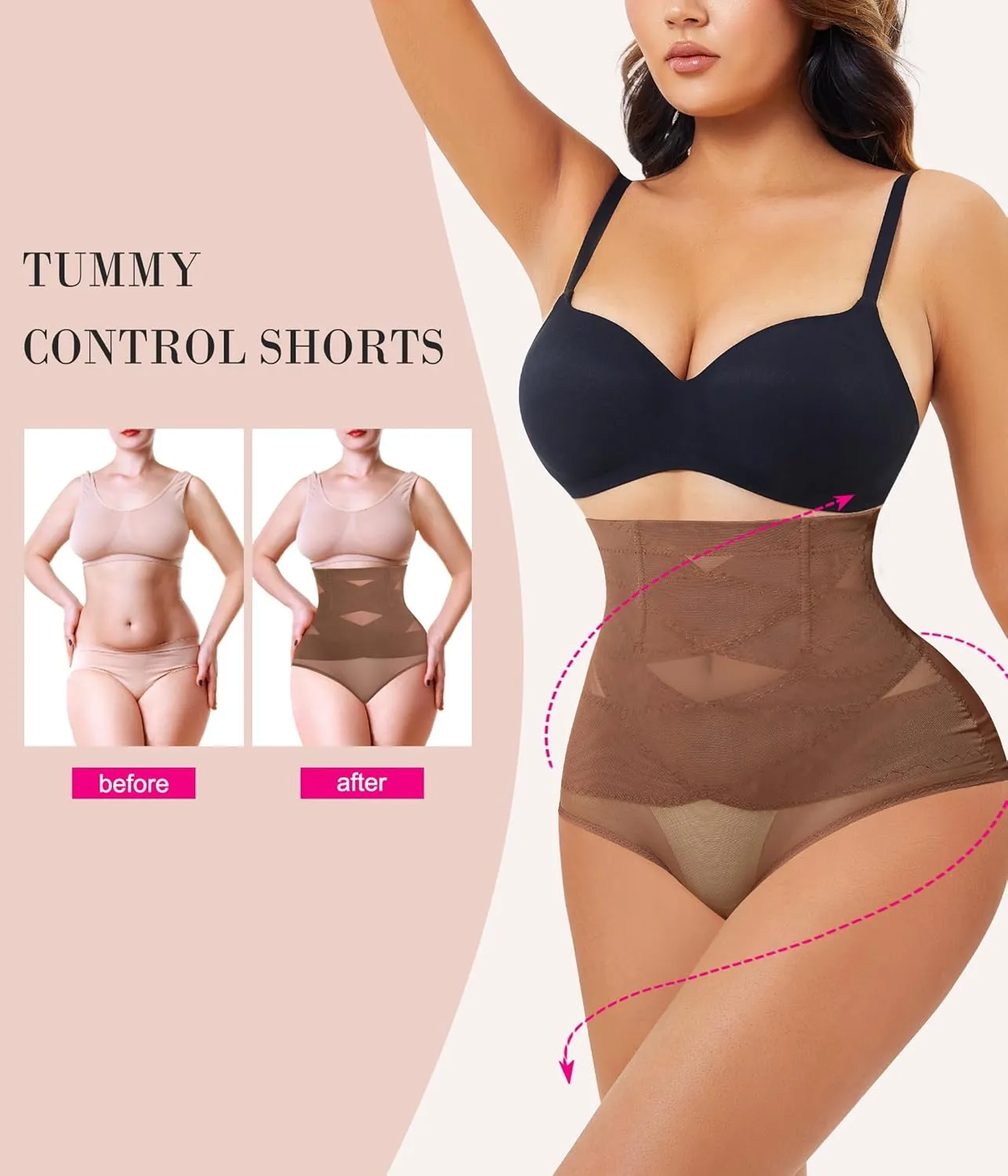 Nebility Womens' Tummy Control High Waist Trainer Body Shaper