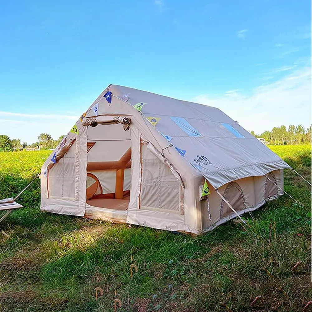 NIEH 12㎡ Large Space Inflatable Tent, Outdoor Camping Quick and Easy-to-Build Cabin, Portable Rainproof Inflatable Cabin