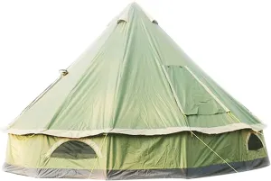 NIEH 5-8 People 4M Pyramid Tent Round Bell Tent Canvas Yurt Tent 210D Oxford India Tent Family Tent Portable Privacy Tent for Camping Outdoor Hunting