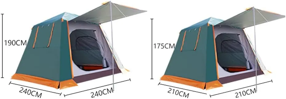 NIEH Instant Automatic Pop Up Camping Tent Easy Set Up Family Tent Perfect for Beach, Outdoor, Traveling,Hiking,Camping, Hunting, Fishing, 240X240X190CM, Green