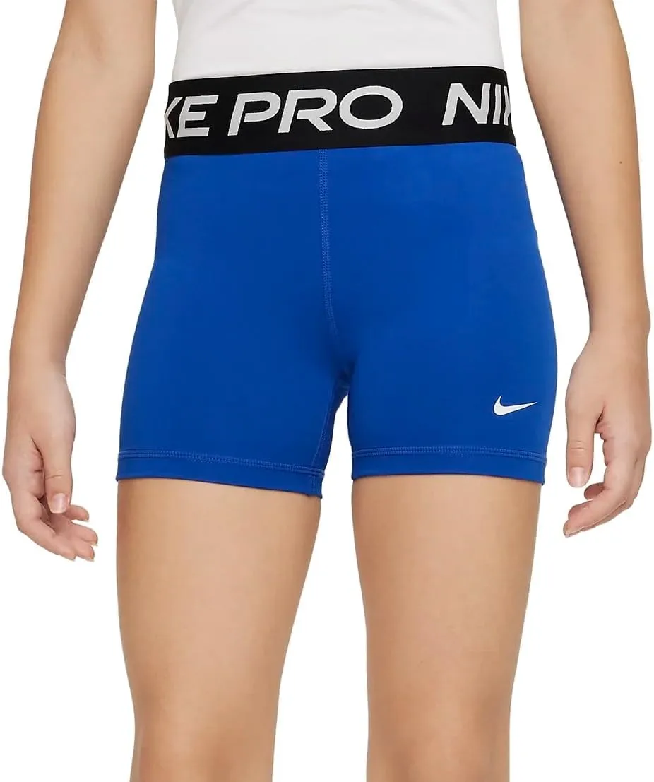 Nike Pro Big Kids' (Girls') Shorts (Game Royal/White, DA1033-480)