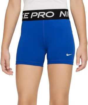 Nike Pro Big Kids' (Girls') Shorts (Game Royal/White, DA1033-480)
