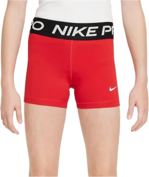 Nike Pro Big Kids' (Girls') Shorts (University RED/White, DA1033-657)
