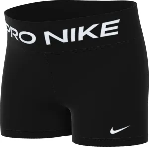 Nike Pro Dri-FIT Big Kids' (Girls') Shorts (Extended Size) (Black/White, DM8439-010) Size 0, Medium